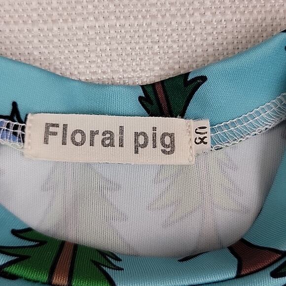 Floral Pig campers romper 12 M - Picture 4 of 8